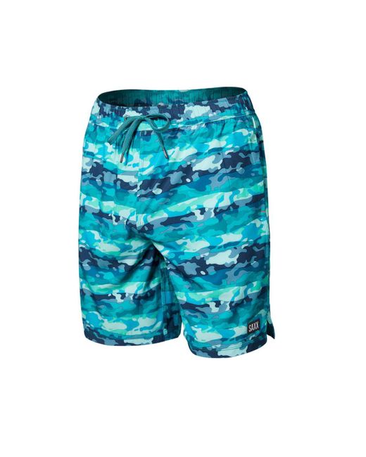 Saxx Underwear Co. Blue Oh Buoy 2n1 Swim Trunks 7" for men