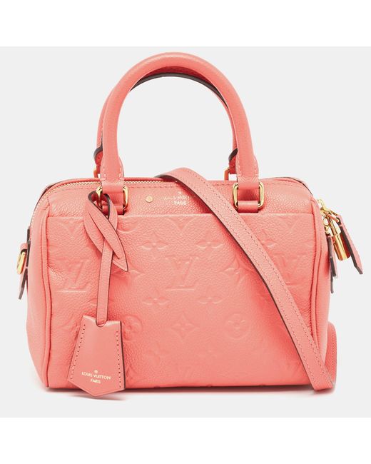 Louis Vuitton Pink Blossom Monogram Empreinte Leather Speedy Bandouliere 20 Bag