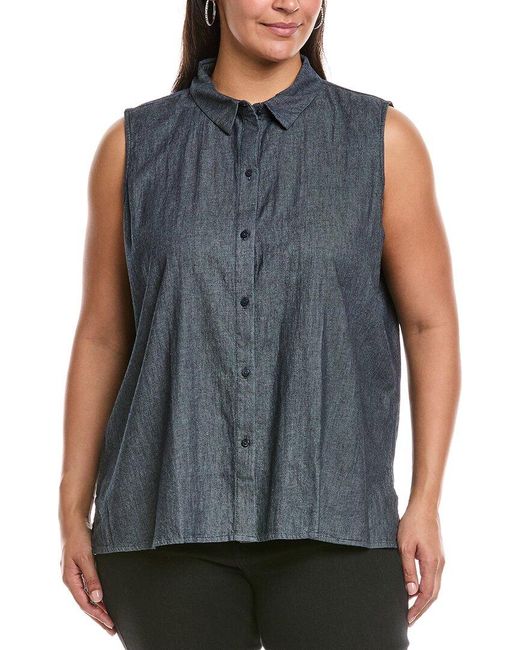 Eileen Fisher Blue Plus Classic Shirt
