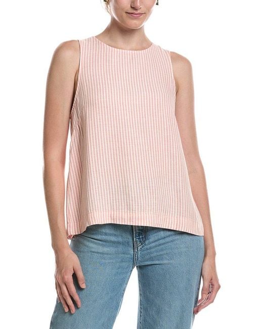 Splendid Red Linen Blend Shell Tank Top