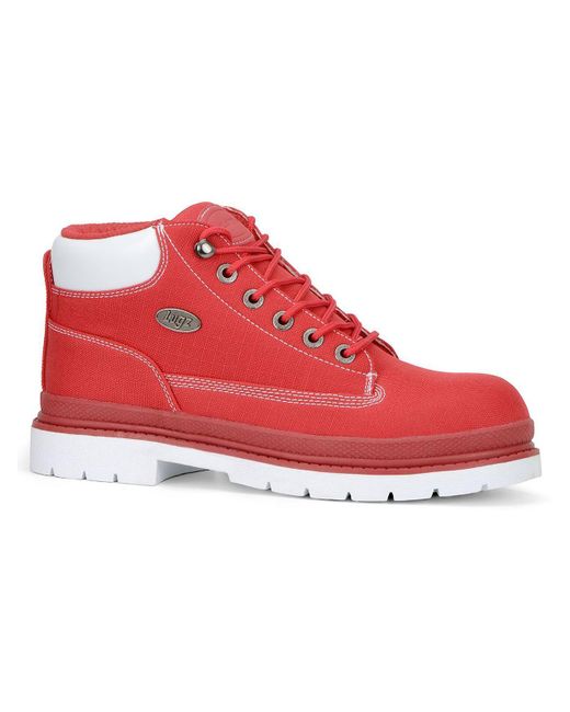 Lugz Red Drifter Ripstop Nylon Lifestyle Ankle Boots for men