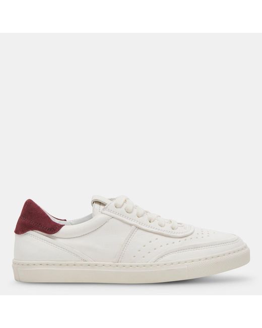 Dolce Vita Boden Sneakers White Maroon Leather