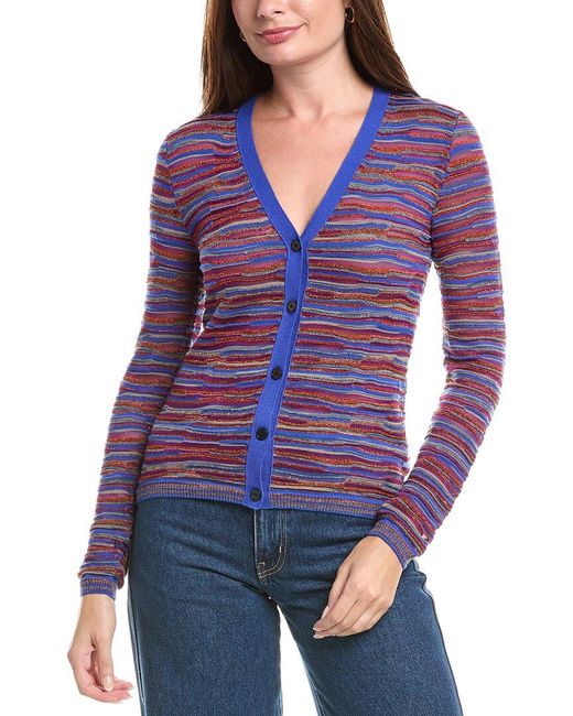 Missoni Purple Wool-Blend Cardigan