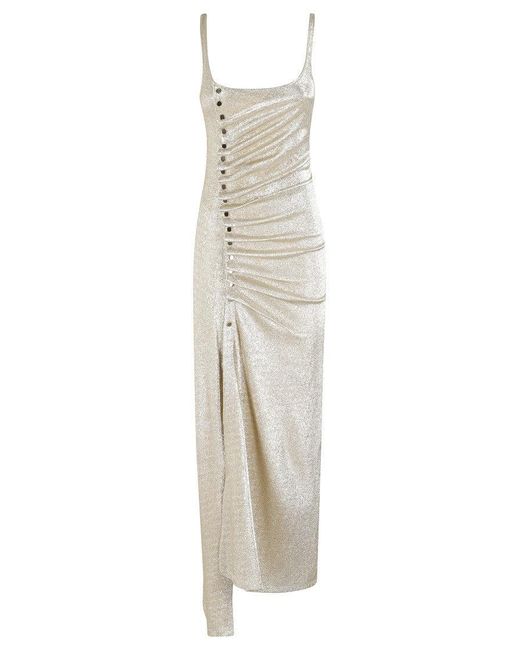 パーティードレス Rabanne Fitted Lurex Jersey Dress Rabanne Fitted Lurex Jersey Dress in White | Lyst