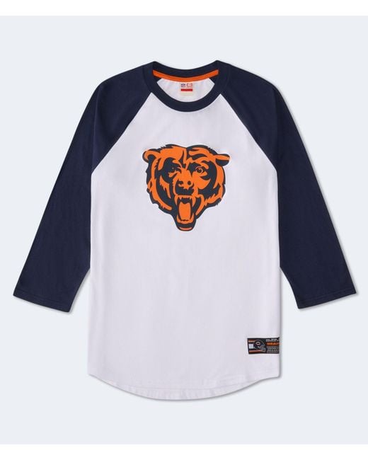 Aéropostale Blue 3/4 Sleeve Chicago Bears Relaxed Raglan Tee for men