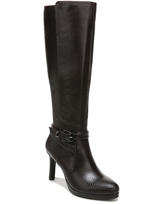 Naturalizer Black Taelynn Leather Belted Knee-high Boots