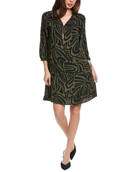 Joseph Ribkoff Women's Green Chain Neckline Shift Dress - www.benaras.co