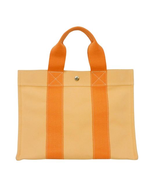 Hermès Orange Bora Bora Cotton Tote Bag (pre-owned)