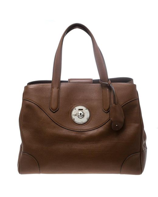 Ralph Lauren Brown Leather Ricky Tote