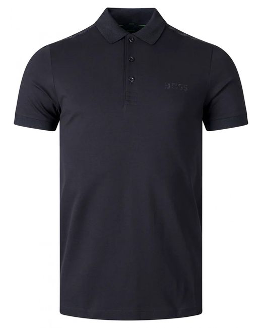 Boss Blue Paule Slim Fit Mirror Short Sleeve Polo Shirt for men