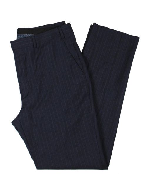 Lauren by Ralph Lauren Blue Edgewood Wool Blend Pinstripe Dress Pants for men