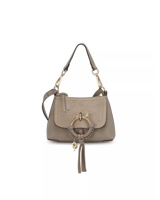 See By Chloé Natural Joan Leather And Suede Mini Hobo Bag