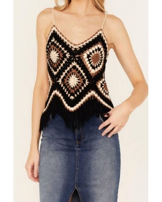 Elan Blue Crochet Top