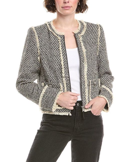 Cinq À Sept Gray Metallic Tweed Darina Jacket