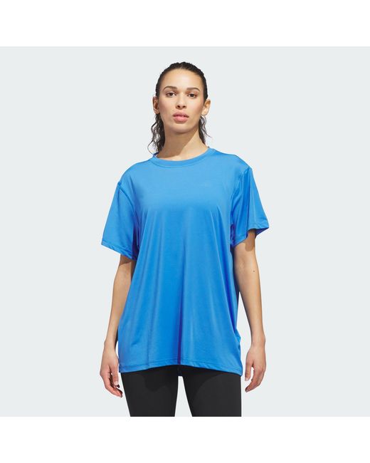 Adidas Blue Designed For Train Everyday Workout Tee