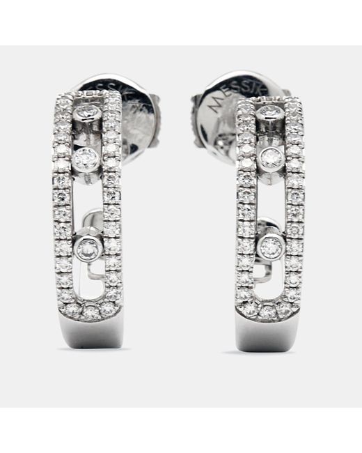 Messika Metallic Move Pave Hoop Diamond 18k Gold Earrings