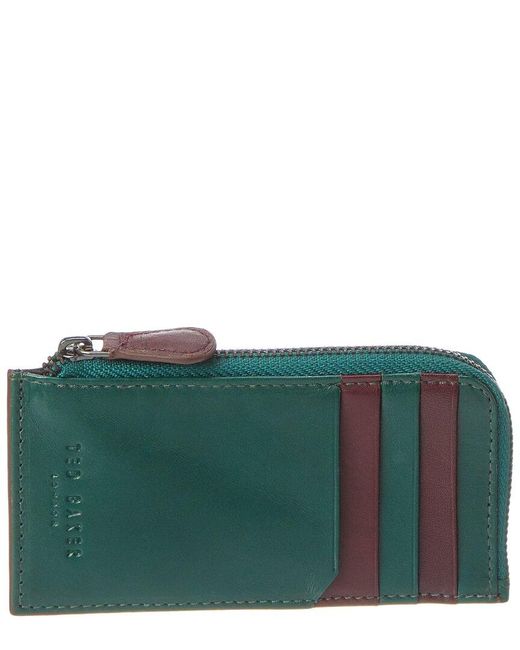 Ted Baker Green Nanns Contrast Detail Leather Zip Around Card Case for men