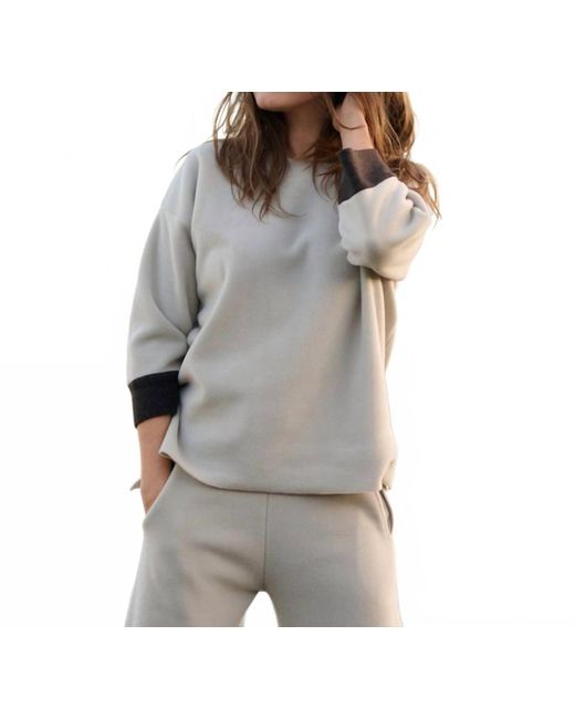 HENRIETTE STEFFENSEN Gray Collared Neck Blouse