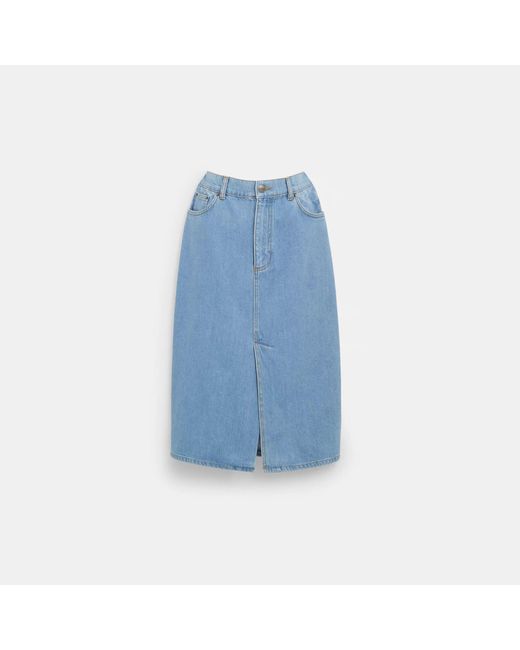 COACH Blue Mid Denim Skirt