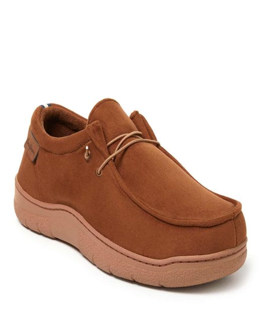 Dearfoams Brown Bennett Closed Back Chukka House Shoe Slipper for men