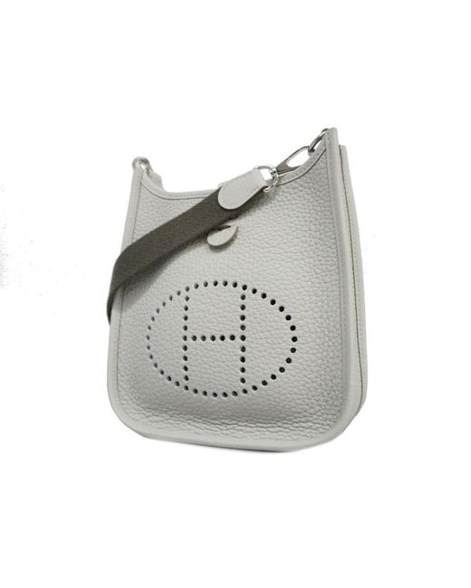 Hermès Gray Evelyn Leather Shoulder Bag (pre-owned)
