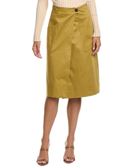 Ba&sh Yellow Bastien Wrap Skirt