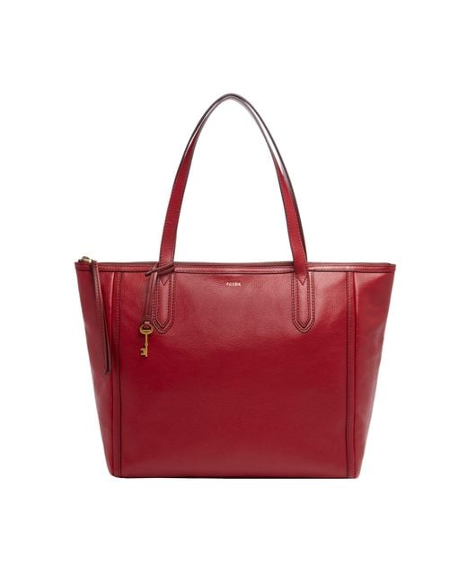 Fossil Sydney Eco Leather Tote in Red | Lyst