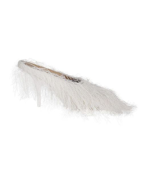 Dries Van Noten White Pointed-Toe Slingback Shoes