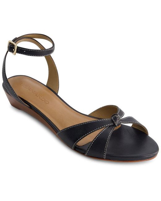 Bernardo Black Garcel Leather Sandal