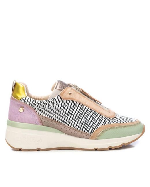 Xti Blue Leather Trainers Sneakers