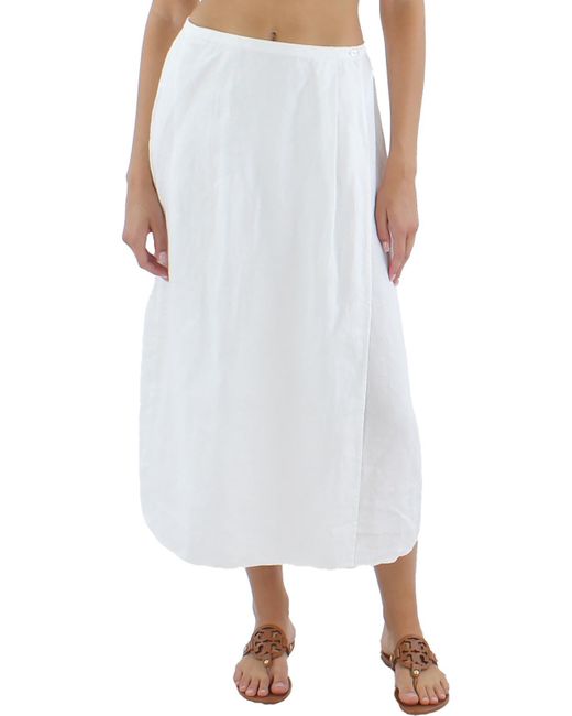 Eileen fisher on sale white linen skirt