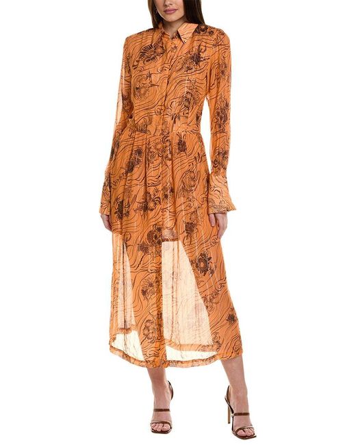 Sabina Musayev Orange Finita Silk-blend Maxi Dress