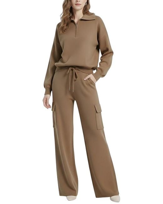 Tedora Natural 2Pc Pullover & Pant Set