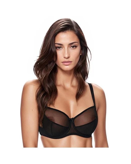 TRUEDAMES Black See Through Full Coverage Bra