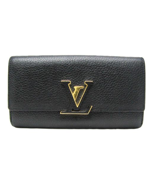 Louis Vuitton Black Capucines Leather Wallet (pre-owned)