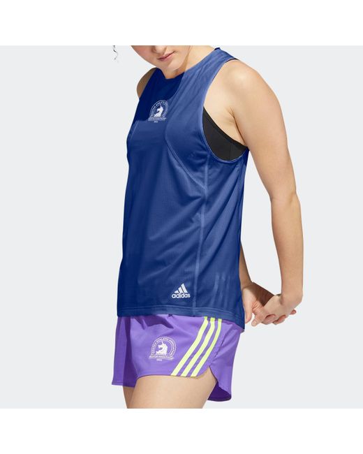 adidas Boston Marathon 2022 Own The Run Tank Top in Blue Lyst
