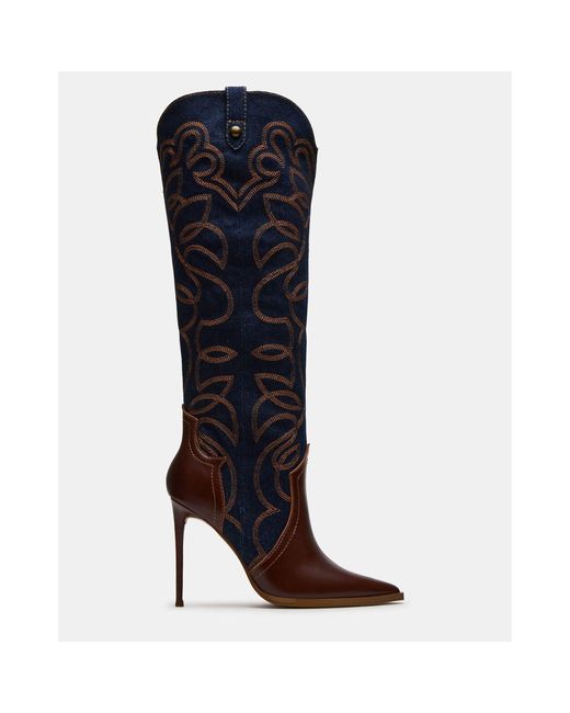 ★Steve Madden★新作★大人気★TYRANT BLACK★ブーツ Steve Madden Tyrant Denim Multi in Black | Lyst
