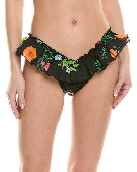 Cynthia Rowley Green Flirt Ruffle Bikini Bottom