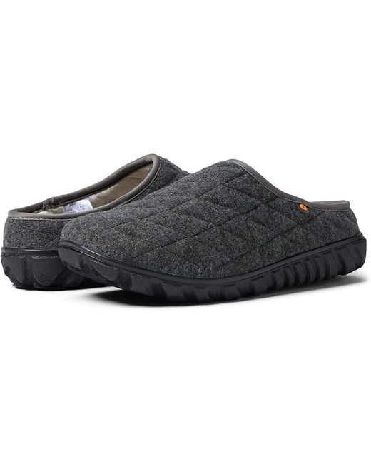 Bogs Black Snowday Ii 78889-013 Slippers 7 Charcoal Slip-On Cozy Shoes Khd726