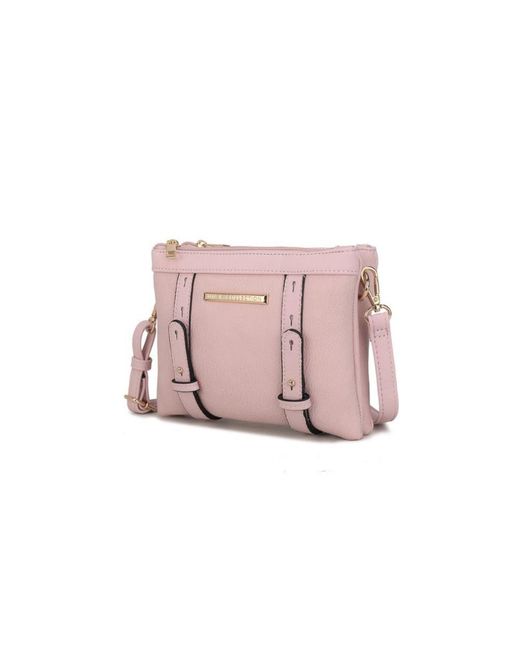 Fashnzfab Pink Mkf Elsie Multi Compartment Crossbody Bag By Mia K
