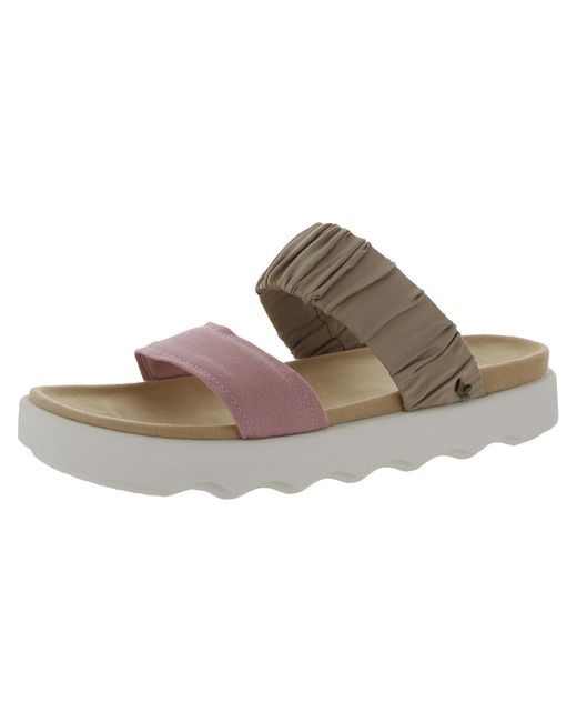 Koolaburra Brown Tayla Slide Slip On Slides Flatform Sandals