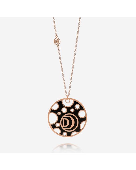 Damiani White Ssima 18k Rose Gold And Ceramic Diamond Pendant Necklace