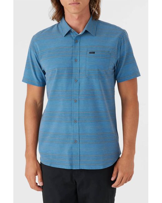 O'neill Sportswear Blue Trvlr Upf Traverse Stripe Standard Shirt for men