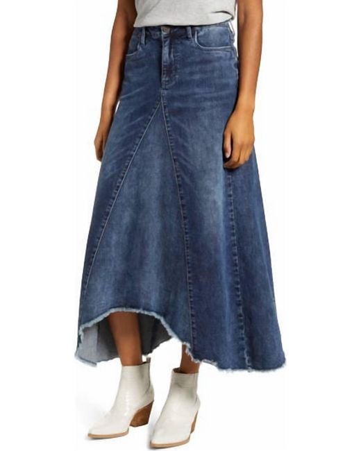 Wash Lab Denim Blue Selma Pieced Denim Skirt
