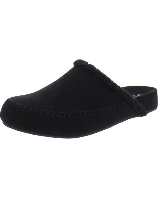 Style & Co. Black Brooklynn Faux Fur Lined Moc Toe Slide Slippers