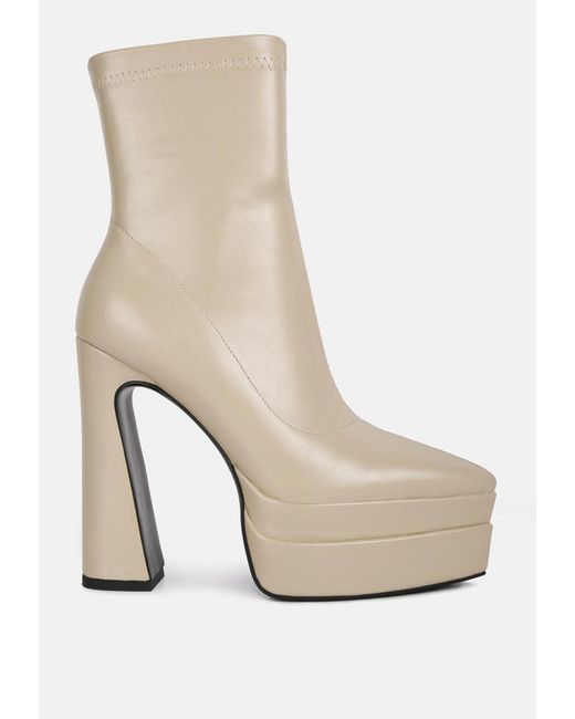 LONDON RAG White Dextra High Platform Ankle Boots