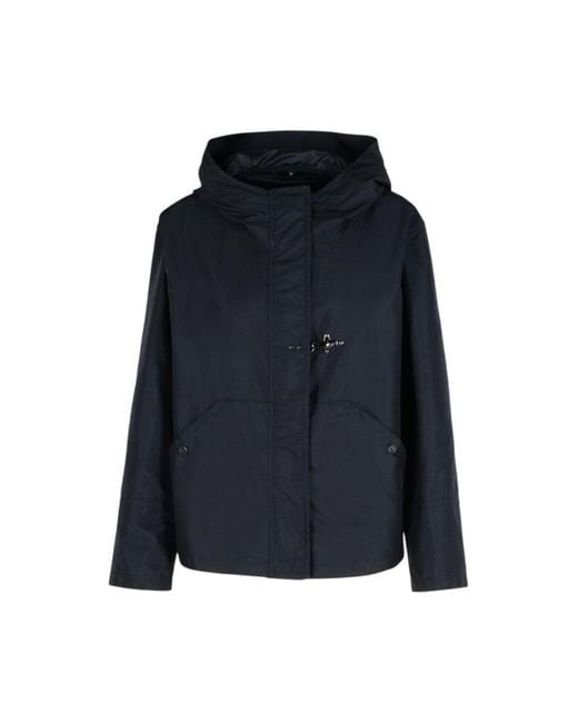 Fay Blue Short Flared Parka With Wrap-Around Hood