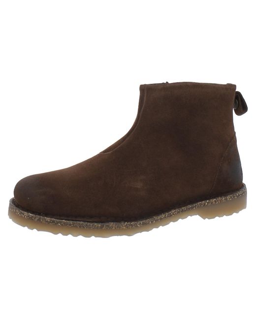 Birkenstock Brown Melrose Suede Round Toe Ankle Boots