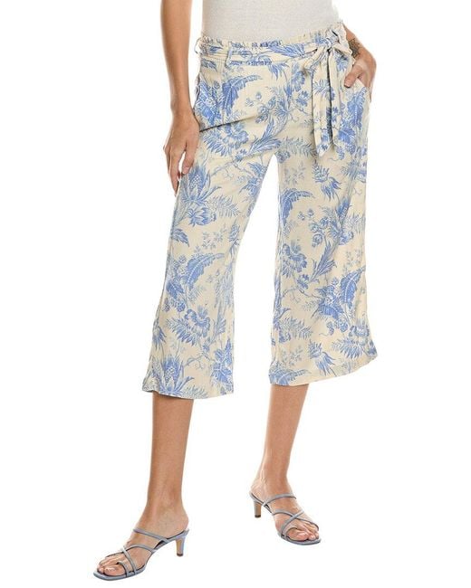 Chaser Brand Blue Heirloom Cropped Paperbag Pant