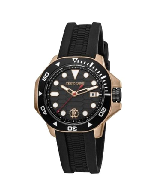 Roberto Cavalli Black Classic Dial Watch for men